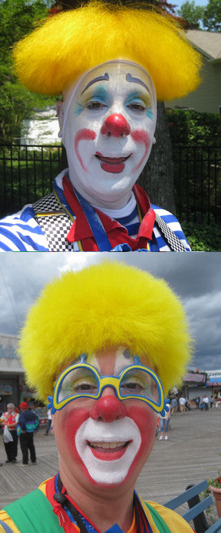 Whiteface and Auguste Clown Makeup